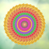 Mandala Ball yellow crochet style - Raamsticker (Vel 3)