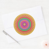 Mandala Ball yellow crochet style - Ronde Sticker (Envelop)