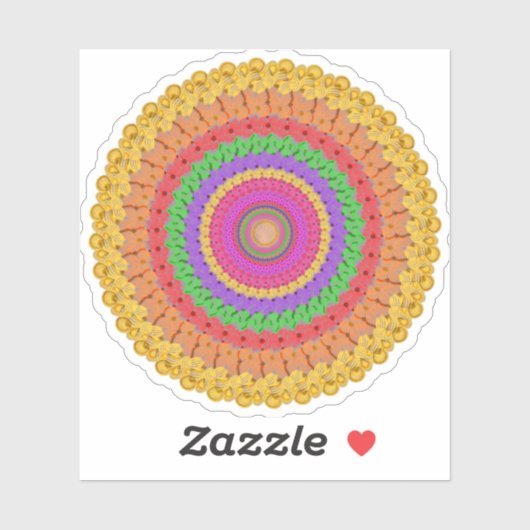 Mandala Ball yellow crochet style - Sticker (Vel)
