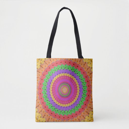 Mandala Ball yellow Crochet Style - Tote Bag (Voorkant)
