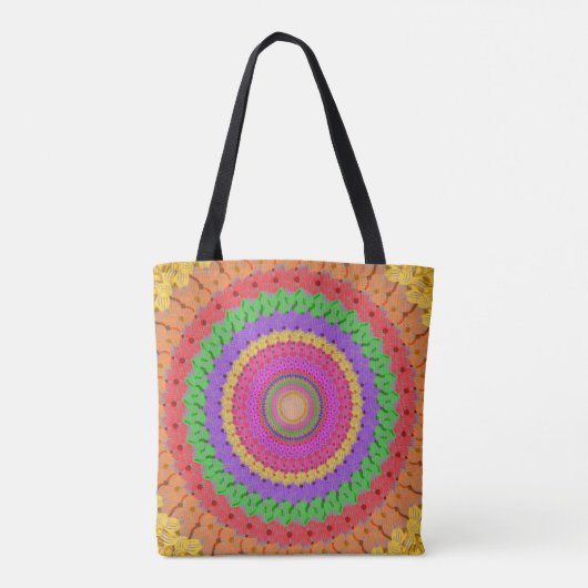 Mandala Ball yellow Crochet Style - Tote Bag (Achterkant)
