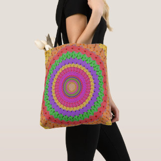 Mandala Ball yellow Crochet Style - Tote Bag