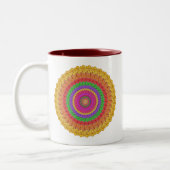 Mandala Ball yellow crochet style - Tweekleurige Koffiemok (Links)