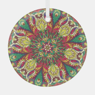 Mandala Bandana: naadloos design. Glas Ornament
