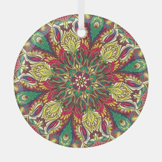 Mandala Bandana: naadloos design. Glas Ornament (Voorkant)