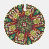 Mandala Bandana: naadloos design. Glas Ornament (Achterkant)