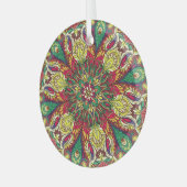Mandala Bandana: naadloos design. Glas Ornament (Voorkant links)