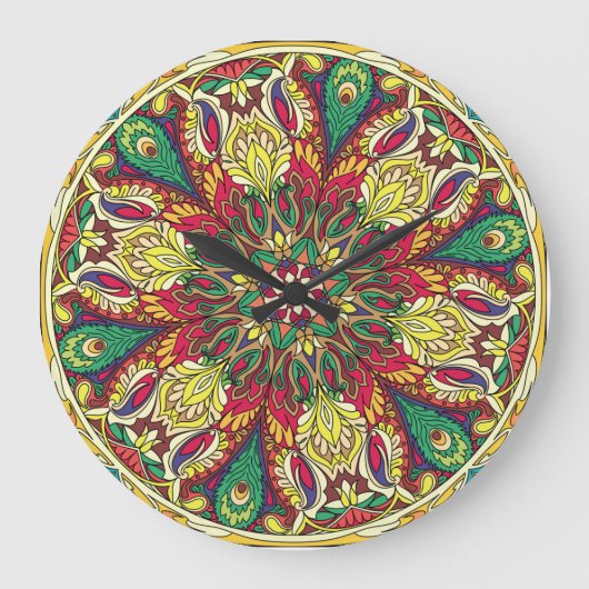 Mandala Bandana:  naadloos design. Grote Klok (Voorkant)