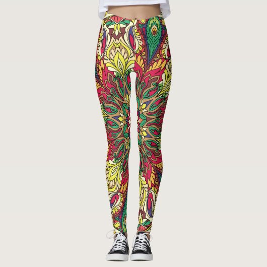Mandala Bandana: naadloos design. Leggings (Voorkant)