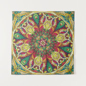 Mandala Bandana: naadloos design. Wandkleed (Voorkant (horizontaal))