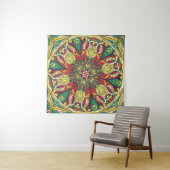 Mandala Bandana: naadloos design. Wandkleed (In Situ (horizontaal))