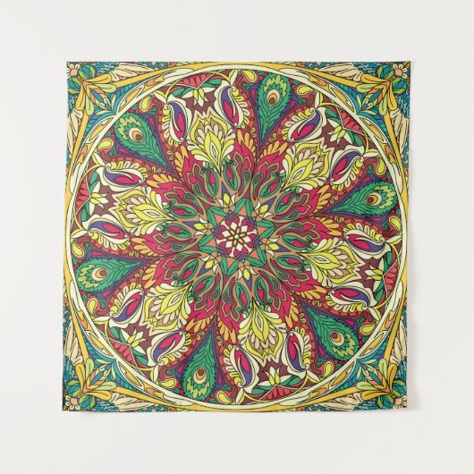 Mandala Bandana: naadloos design. Wandkleed (Voorkant)