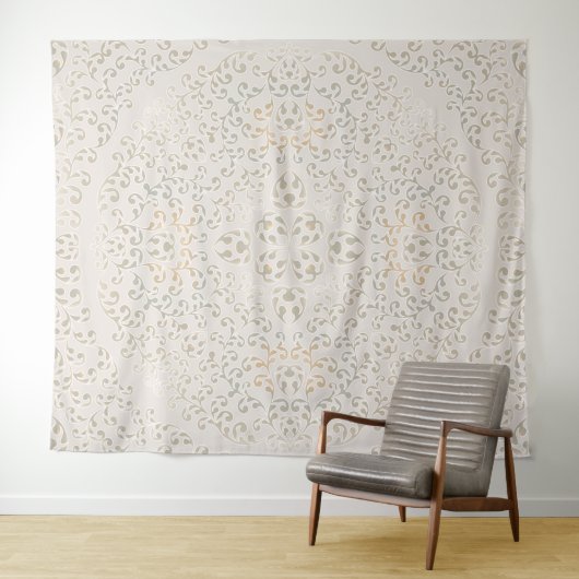 Mandala Baroque Ornament Pattern Design Wandkleed (In Situ (horizontaal))