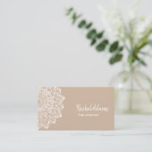 Mandala Beige Braun Weiß Visitekaartje (Staand voorkant)