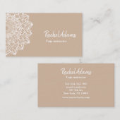 Mandala Beige Braun Weiß Visitekaartje (Voorkant / Achterkant)