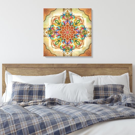 Mandala Birds Canvas Afdruk (Insitu (Slaapkamer))