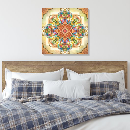 Mandala Birds Canvas Afdruk (Insitu (Slaapkamer))
