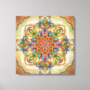 Mandala Birds Canvas Afdruk