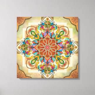 Mandala Birds Canvas Afdruk