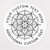 Mandala Black and White label (Design 2)