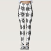 Mandala Black en White Leggings (Voorkant)