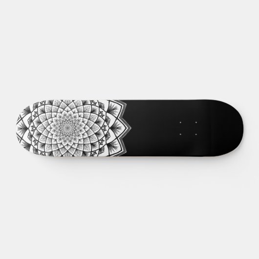 Mandala Black en White Pattern Persoonlijk Skateboard (Horizontaal)