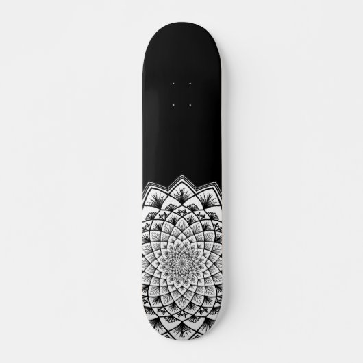 Mandala Black en White Pattern Persoonlijk Skateboard (Voorkant)
