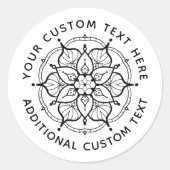 Mandala Black en White sticker (Voorkant)