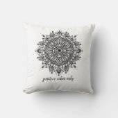 Mandala Black en White Throw Cushion Kussen (Voorkant)