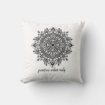 Mandala Black en White Throw Cushion