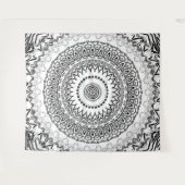 Mandala Black en White Wandkleed (Voorkant (horizontaal))