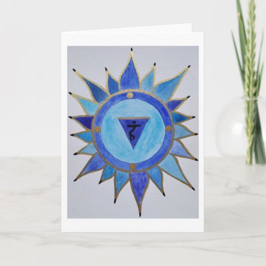 Mandala blau feestdagen kaart (Voorkant)