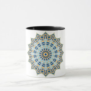 Mandala Blauw en Oranje Mok