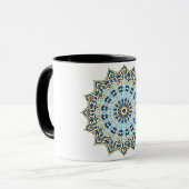 Mandala Blauw en Oranje Mok (Voorkant links)