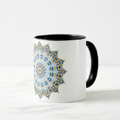 Mandala Blauw en Oranje Mok (Voorkant rechts)