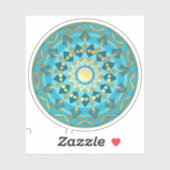 Mandala Blauw Goud Sticker (Vel)