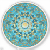 Mandala Blauw Goud Sticker (Voorkant)