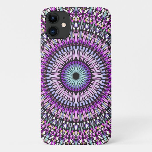 Mandala Blauw Paarse Kaleidoscoop Patroon Case-Mate iPhone Case (Achterkant)