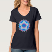 Mandala Blauw Roze T-shirt (Voorkant)