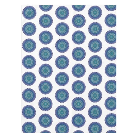 Mandala Blauw Zwart Groen Verjaardagsfeest Tafelkleed (Voorkant)