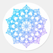 Mandala Blauwe bloem-sticker