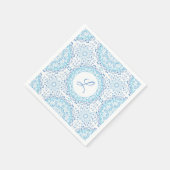 Mandala Blauwe Papieren Servet (Hoek)