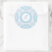 Mandala blauwe sticker (Tas)