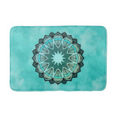 Mandala blauwgroen badmat (Voorkant)