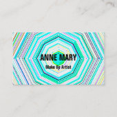 Mandala Blauwgroen Blauwe Abstracte Salons Make-up Visitekaartje (Voorkant)