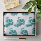 Mandala blauwgroen waterverf florale henna schatti tissuepapier (Geschenk)