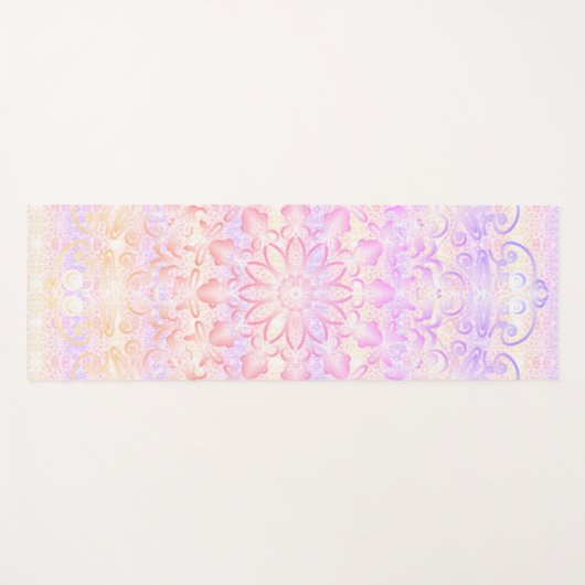 Mandala Bleek Roze en Oranje Yogamat (Voorkant (horizontaal))