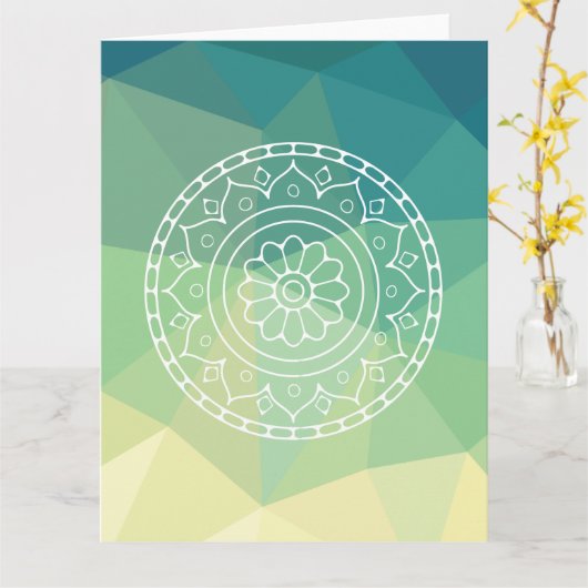 Mandala Bloem Boho Etnisch Ontwerp Kaart (Gele Bloem)