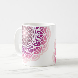 Mandala - Bloem des levens - roos Koffiemok