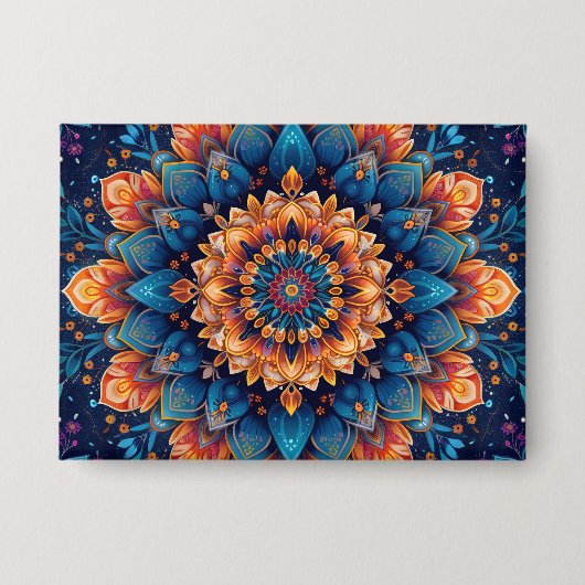 Mandala Bloem Digitale Kunst Stijl-23907 Button (Voorkant)